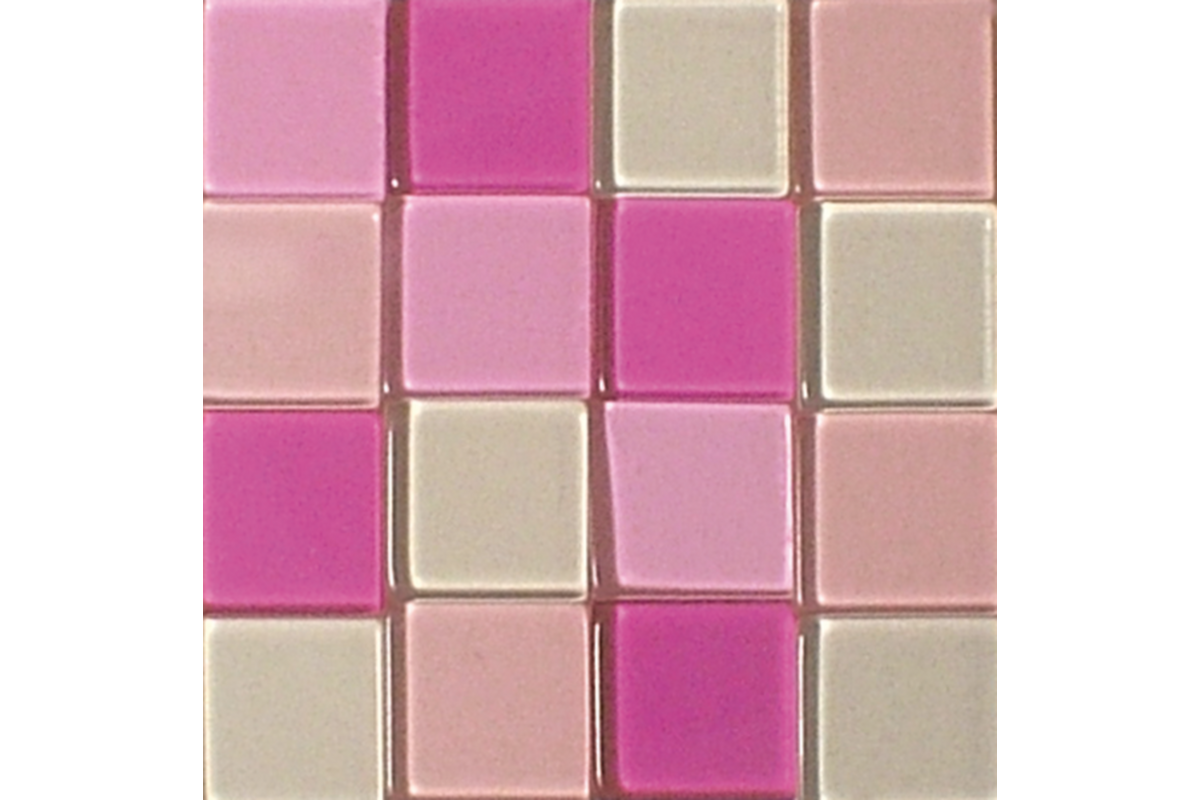 Acrylmozaïek 1 x 1 cm transparant roze 205 stuks
