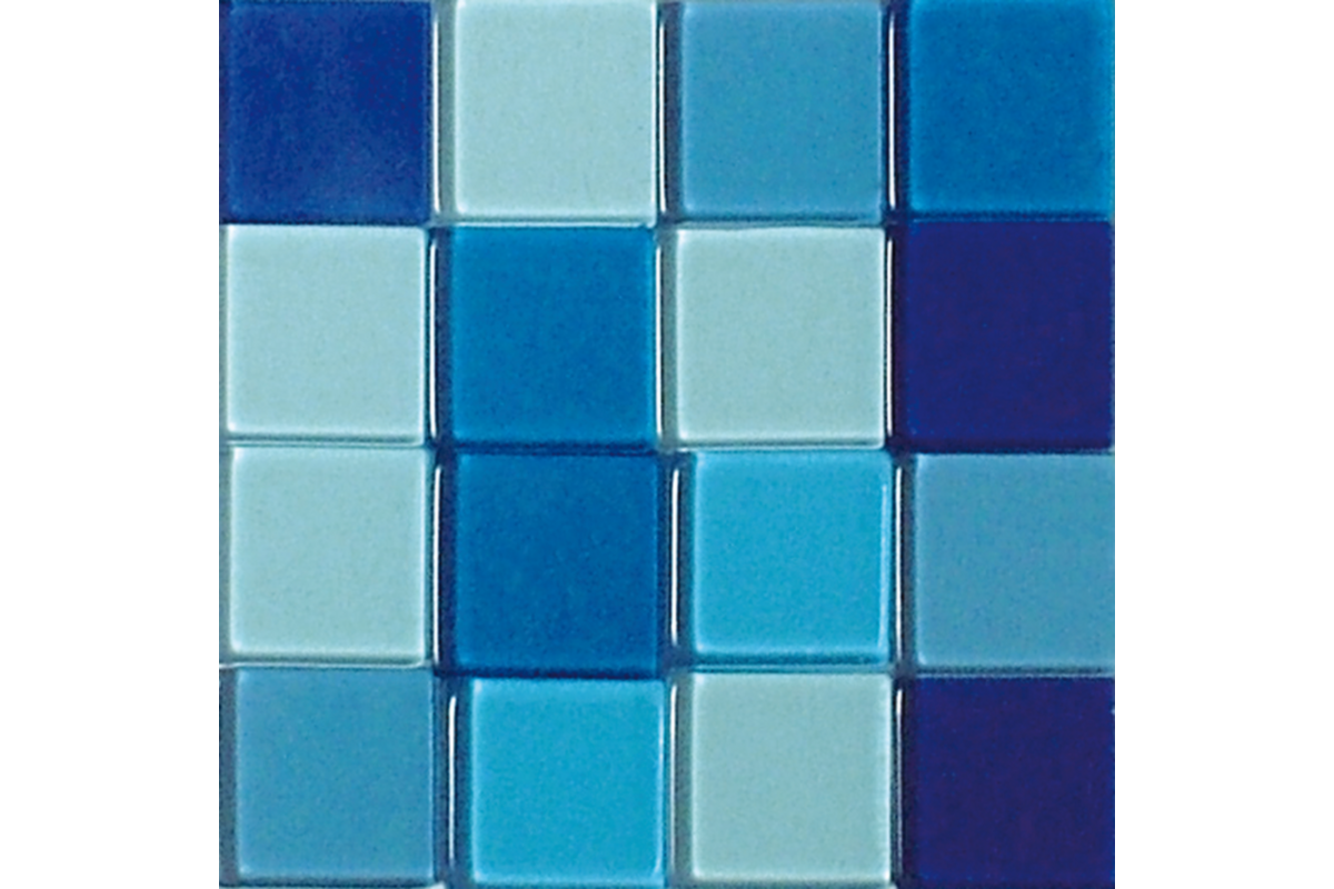 Acrylmozaïek 1 x 1 cm transparant azuurblauw 205 stuks
