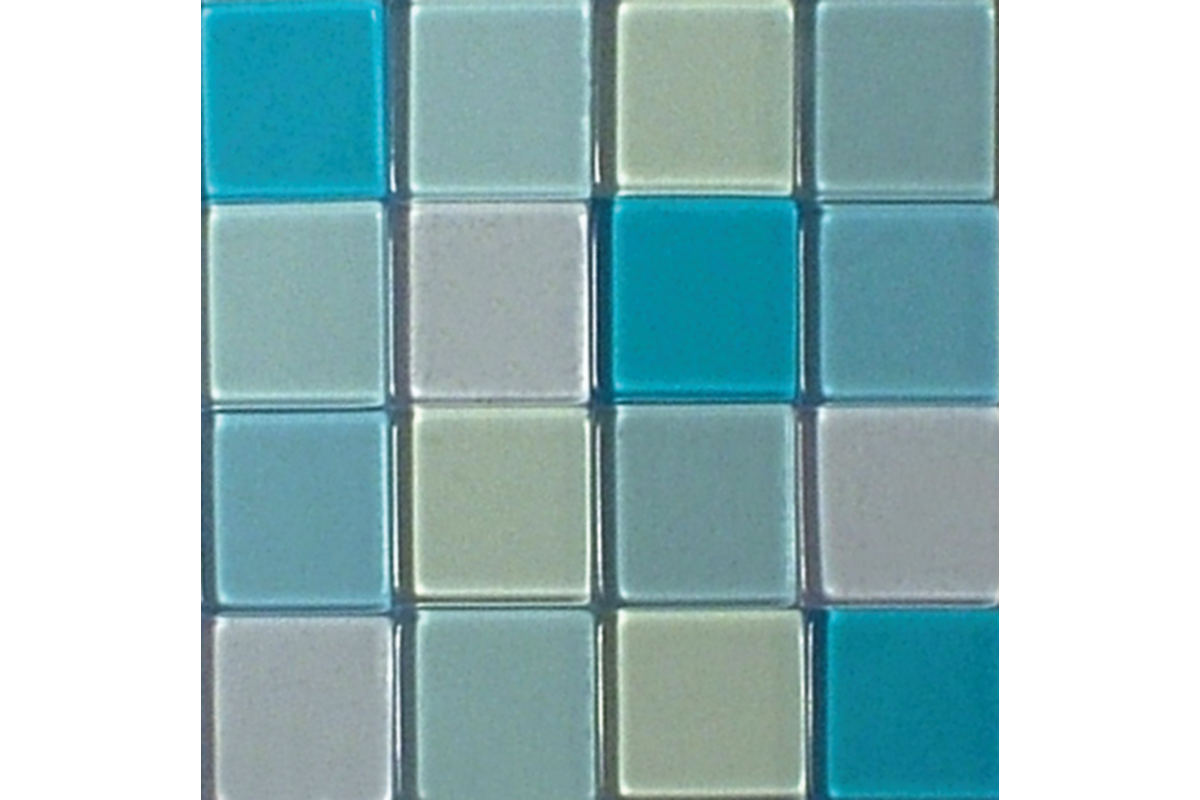 Acrylmozaïek 1 x 1 cm transparant lagune 205 stuks