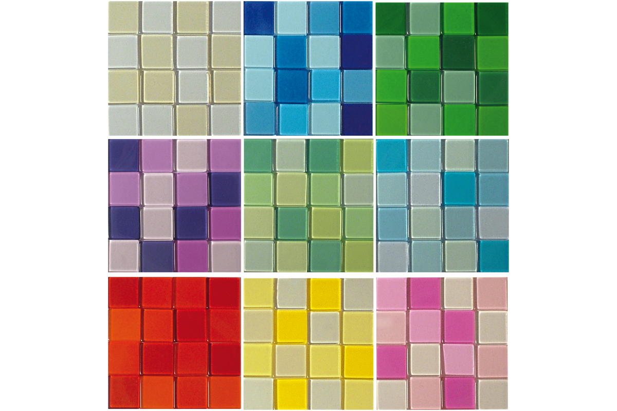 Acrylmozaïek ass. 10 kleuren totaal 2460 steentjes