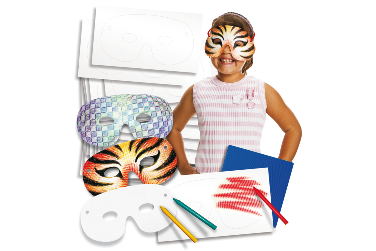 Maskers karton om in te kleuren, 40 stuks
