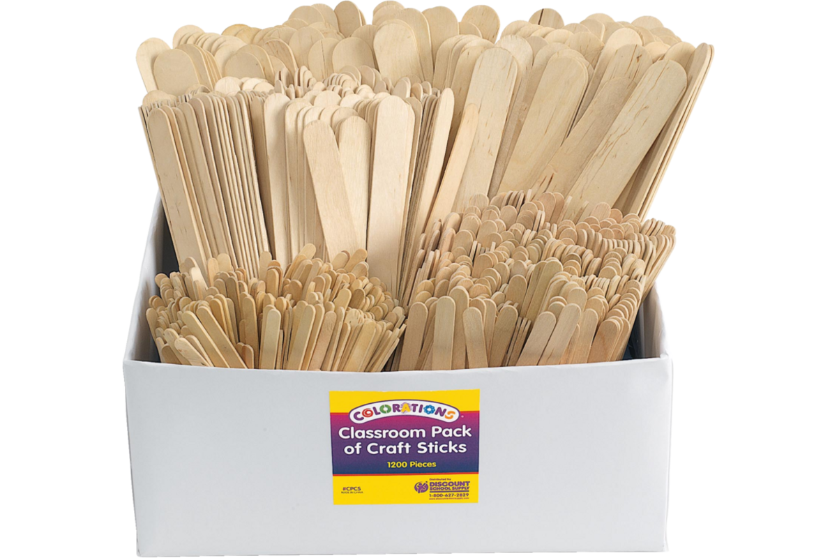 Lollystokjes XXL klassenset diverse maten, 1200 stuks