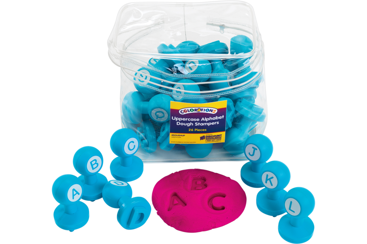Letterstempels voor klei,  set van 26 stuks