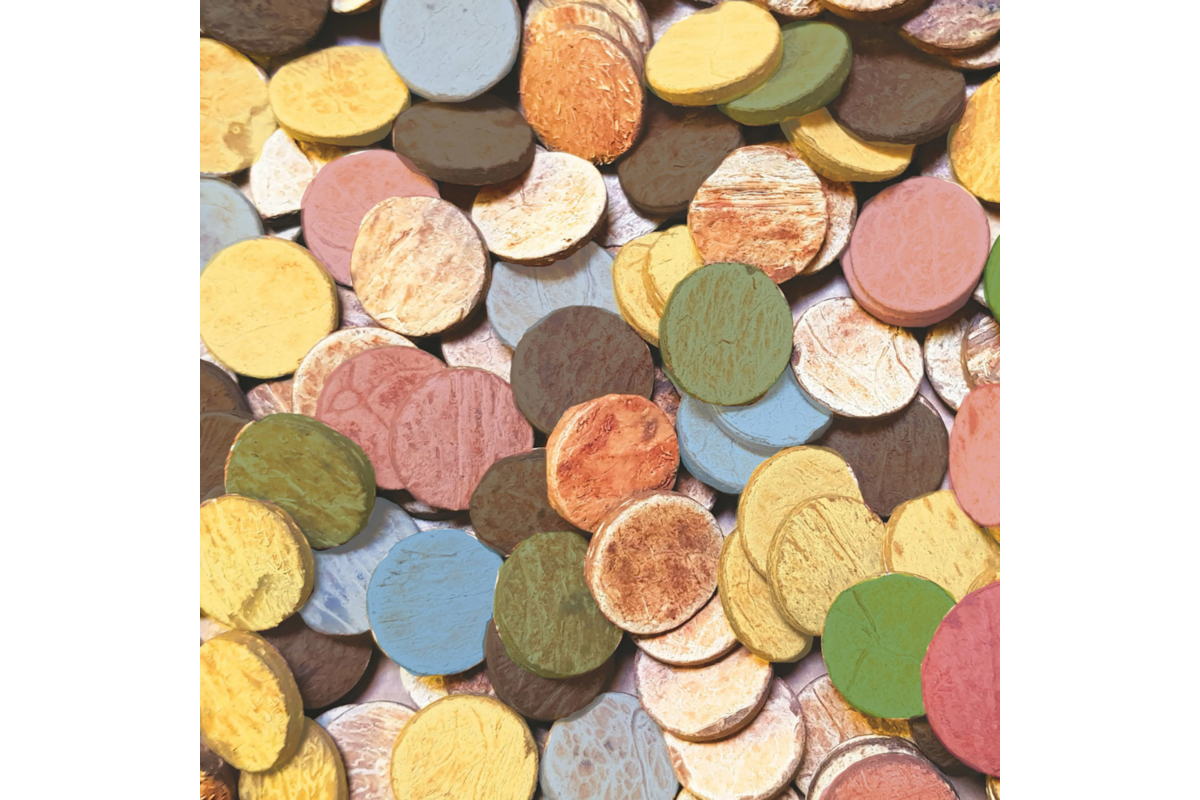 Kokosnoot rond assorti 25 mm, 250 gram