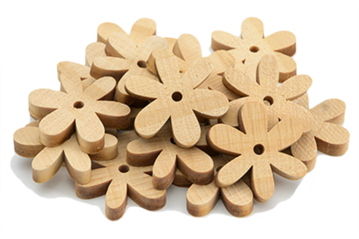 Houten Bloemen madeliefje, 20 stuks