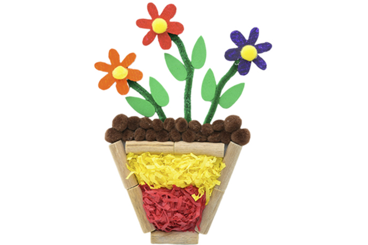 Houten Bloemen madeliefje, 20 stuks