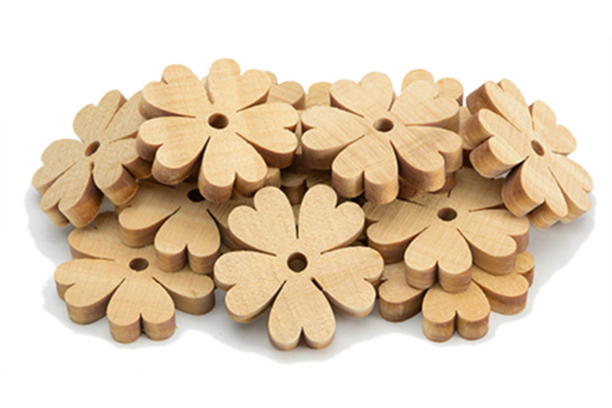 Houten Bloemen klein, 20 stuks