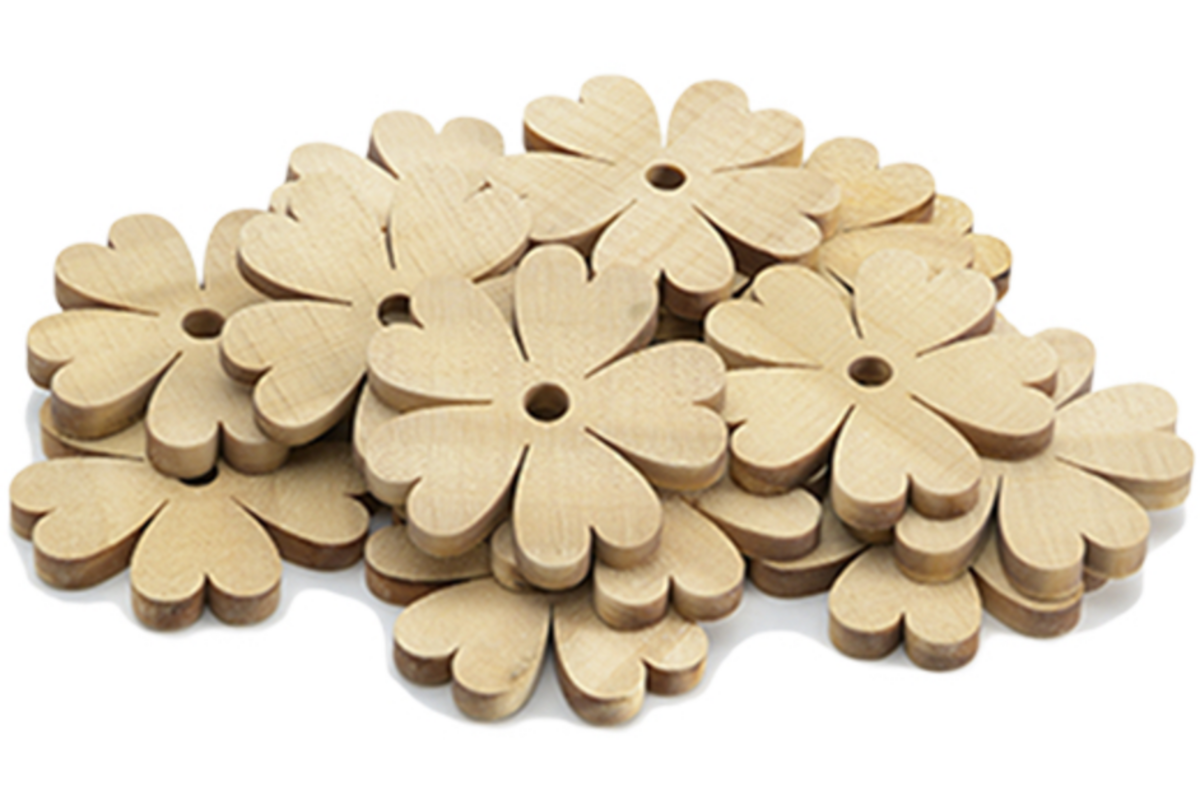 Houten Bloemen groot, 20 stuks