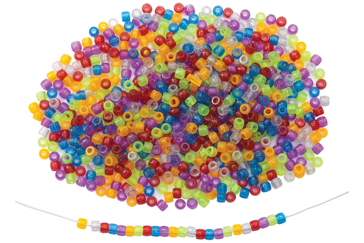 Kralen Glitter 9 mm, +/- 1800 stuks