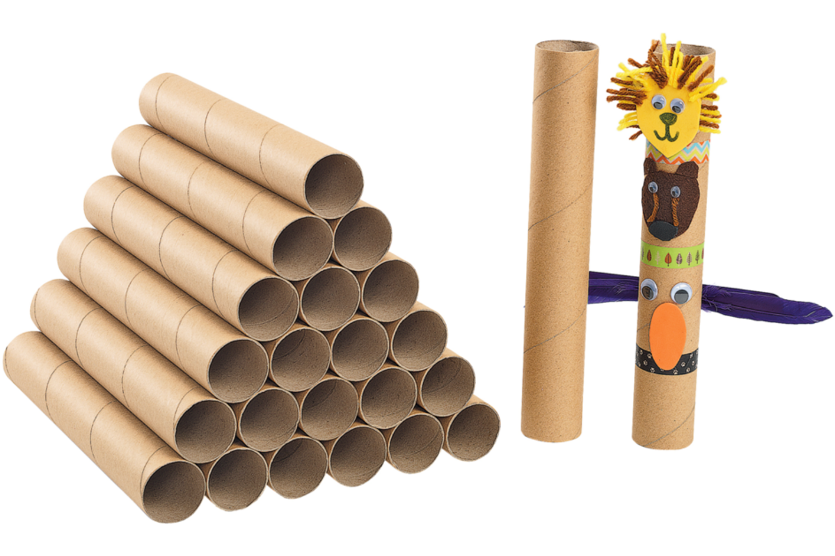 Knutselkokers karton 28 x 4 cm, 24 stuks