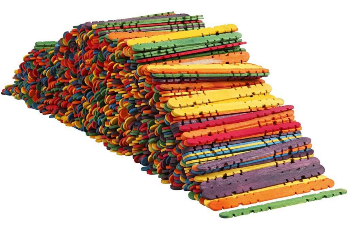 Constructiestokjes assorti 11,5 cm, 1000 stuks