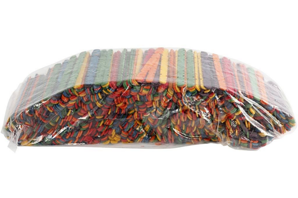 Constructiestokjes assorti 11,5 cm, 1000 stuks