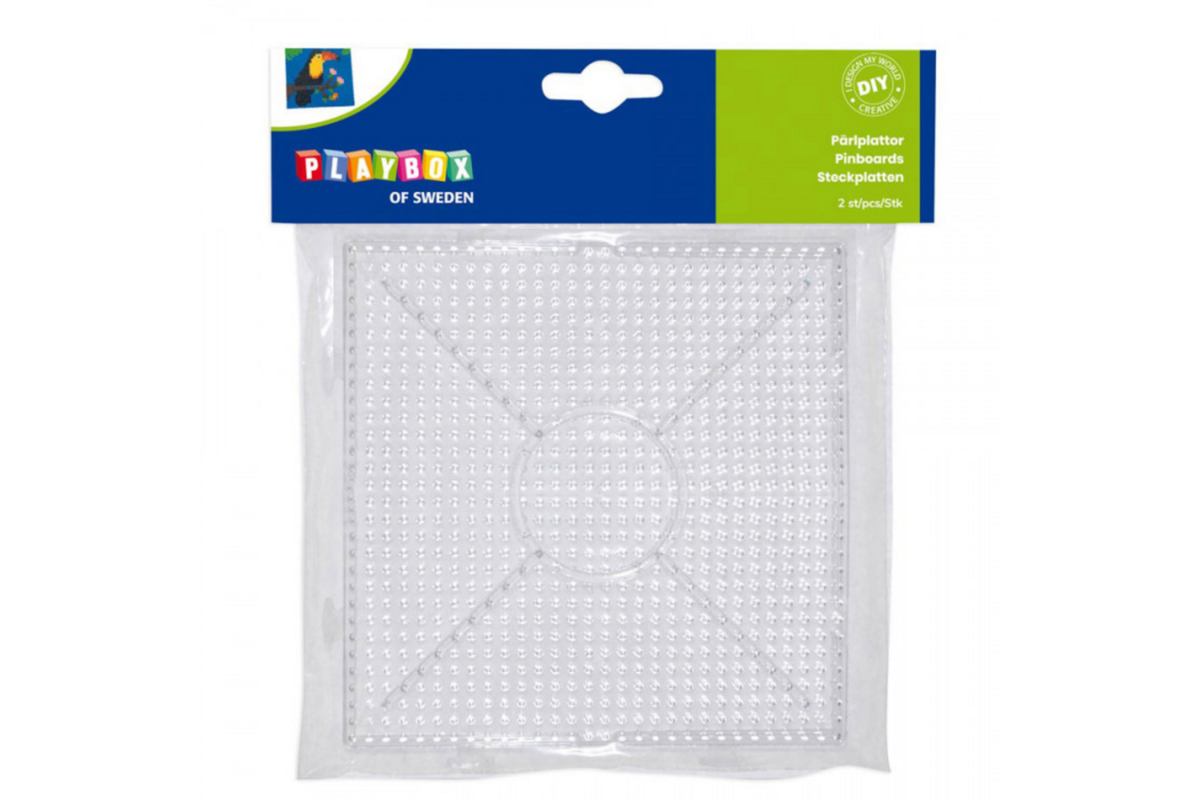 Onderplaat smeltkralen midi vierkant 15 x 15 cm, 2 stuks ecolabel