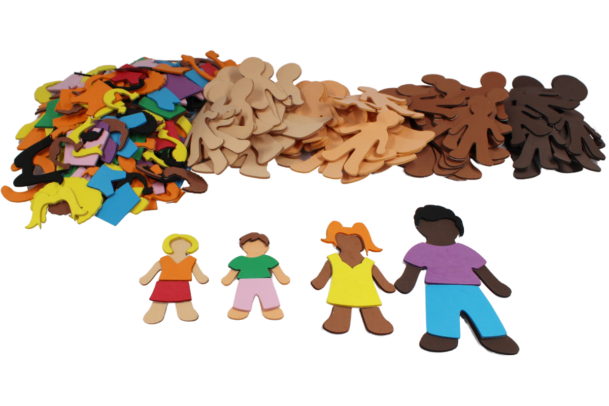 Foam wereldfamilie tussen de 2 en 14 cm, 237 stuks