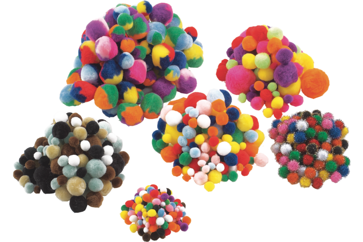 Pompons assorti klasssenverpakking, 700 stuks