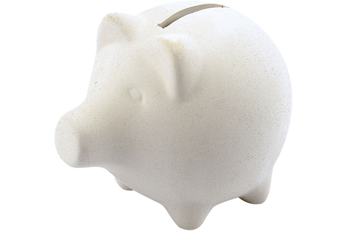 Spaarvarken wit 9 x11 cm, 36 stuks