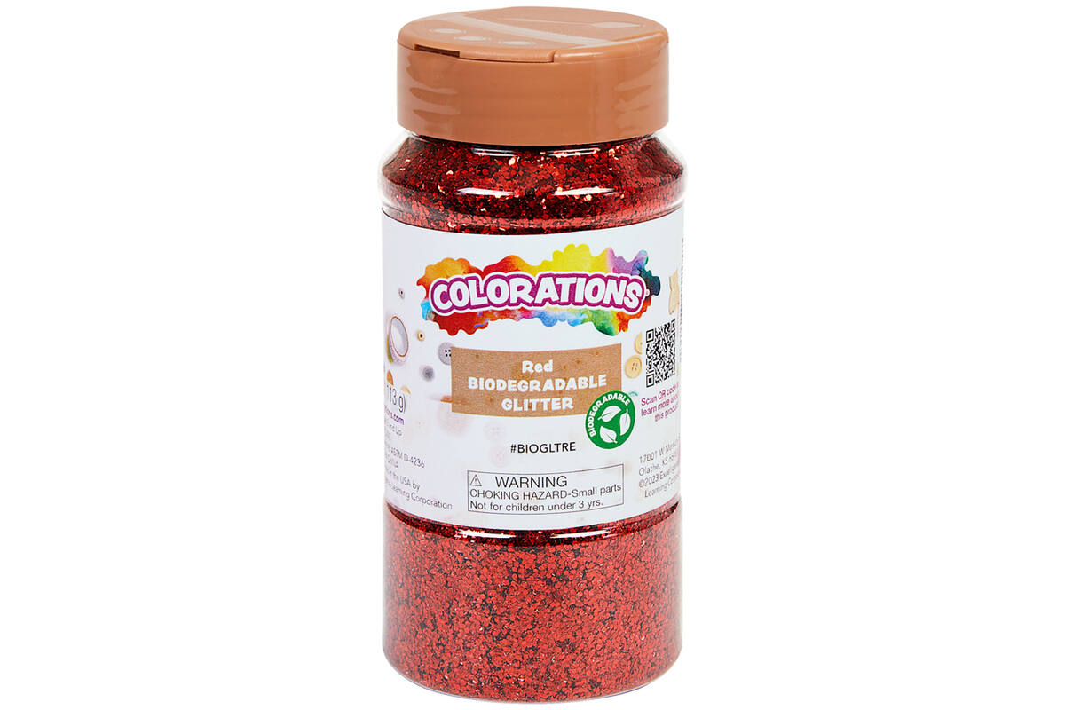 Glitter biologisch afbreekbaar 120 gram, rood