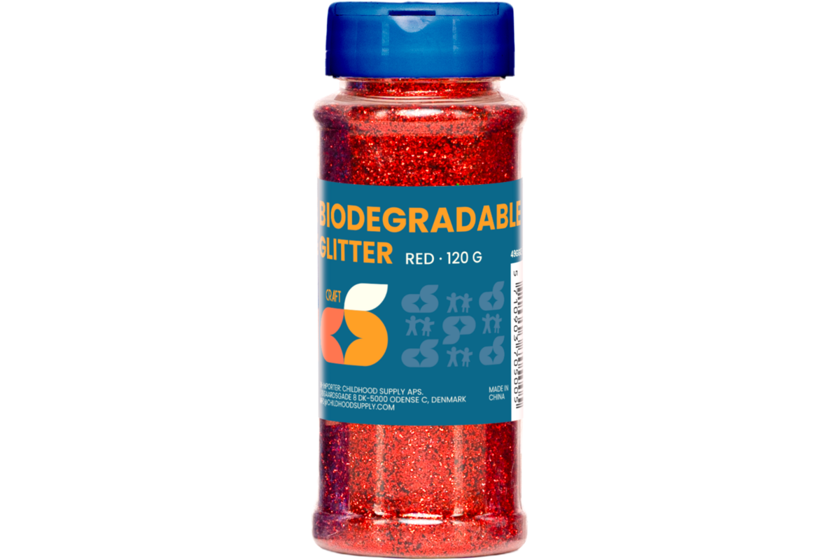 Glitter biologisch afbreekbaar 120 gram, rood