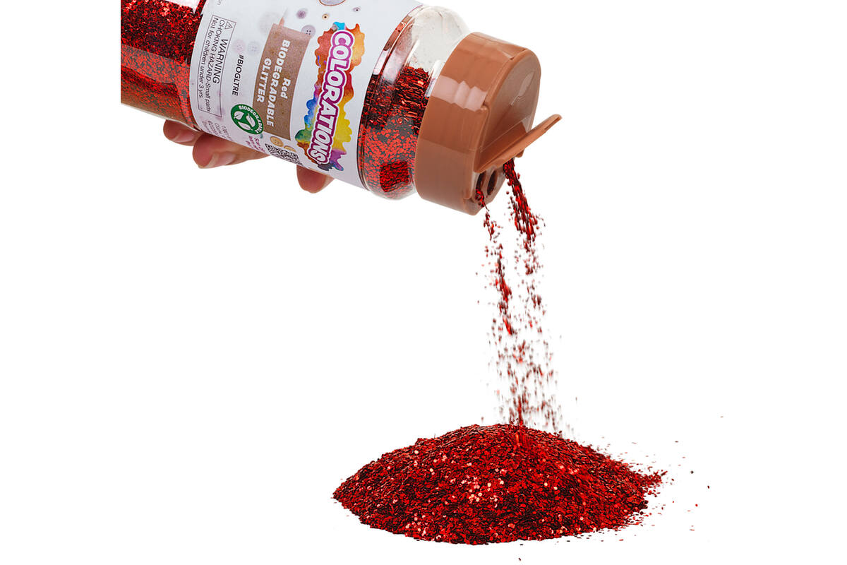 Glitter biologisch afbreekbaar 120 gram, rood