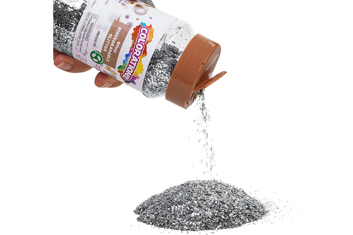 Glitter biologisch afbreekbaar 120 gram, zilver