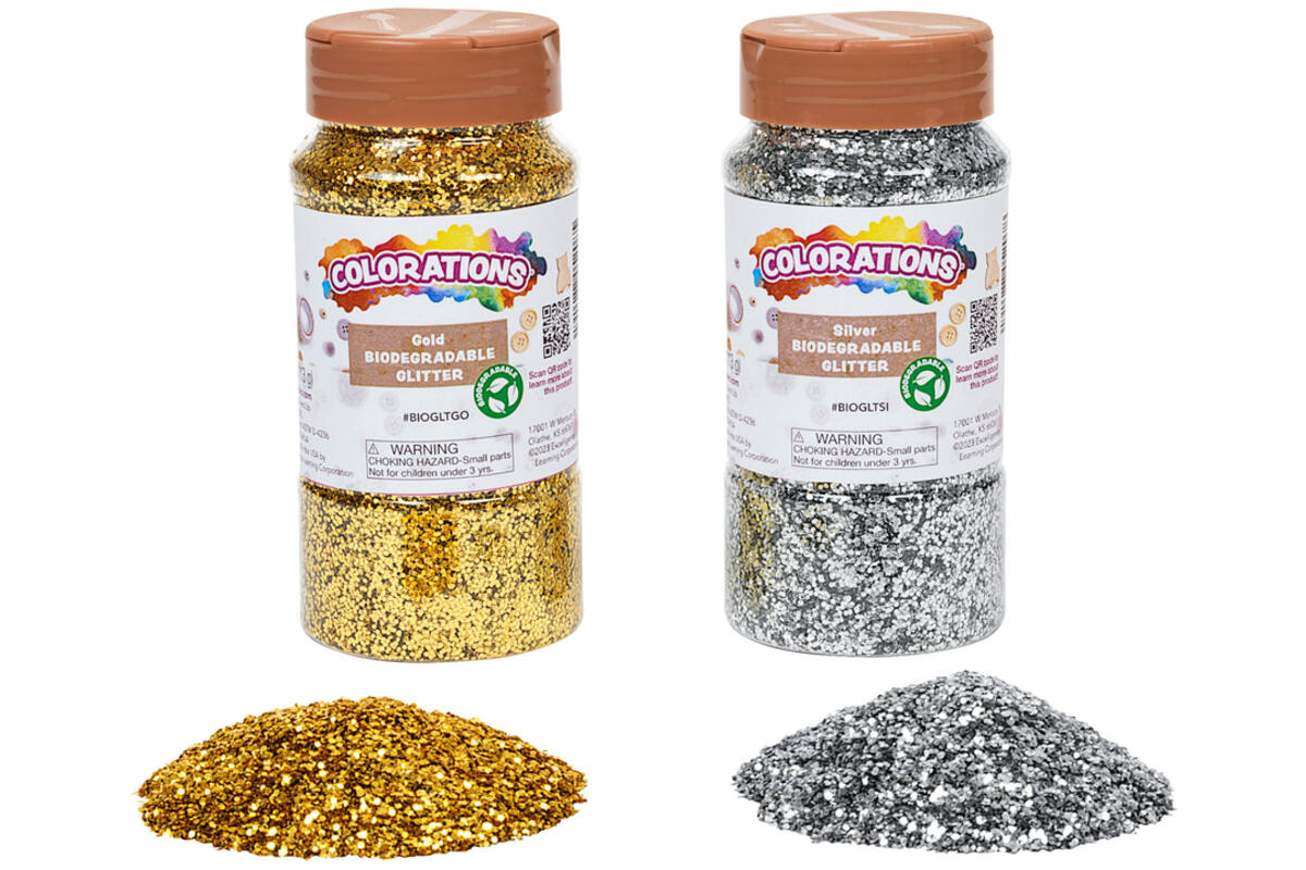Glitter biologisch afbreekbaar 120 gram zilver en goud, 2 stuks
