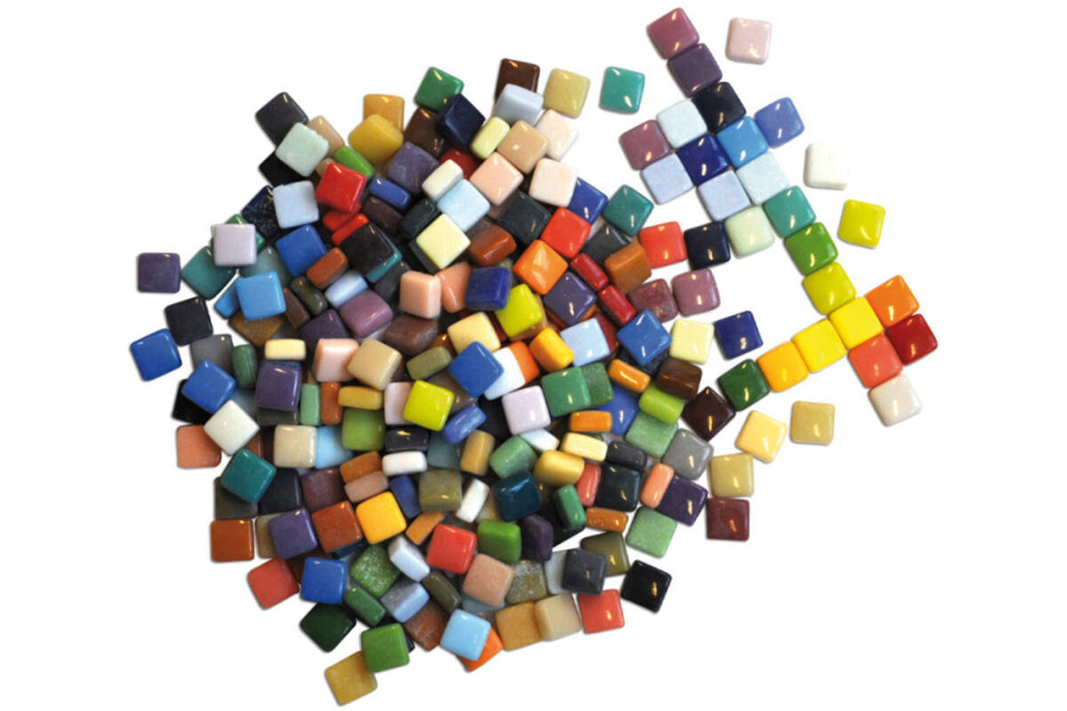 Mozaïek steentjes 12 x 12 mm assorti, 900 stuks