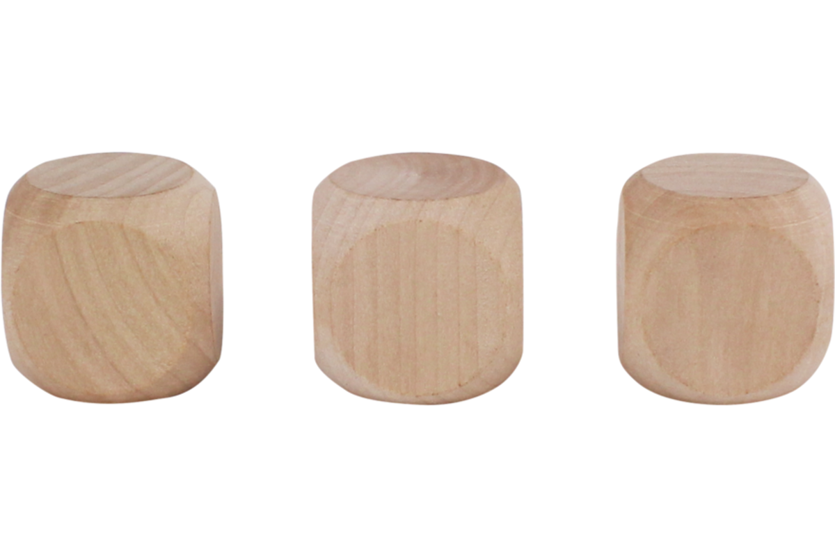 Dobbelstenen blanco 3 cm, stuks