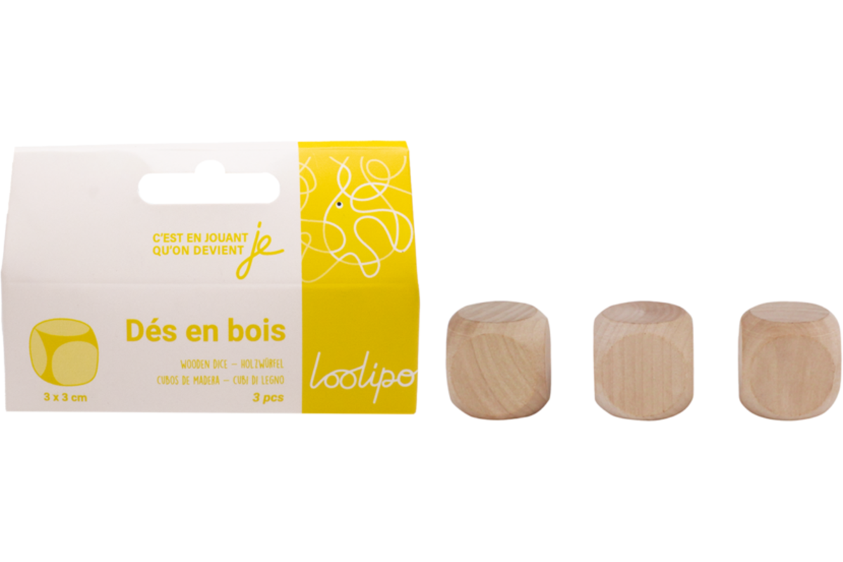 Dobbelstenen blanco 3 cm, stuks