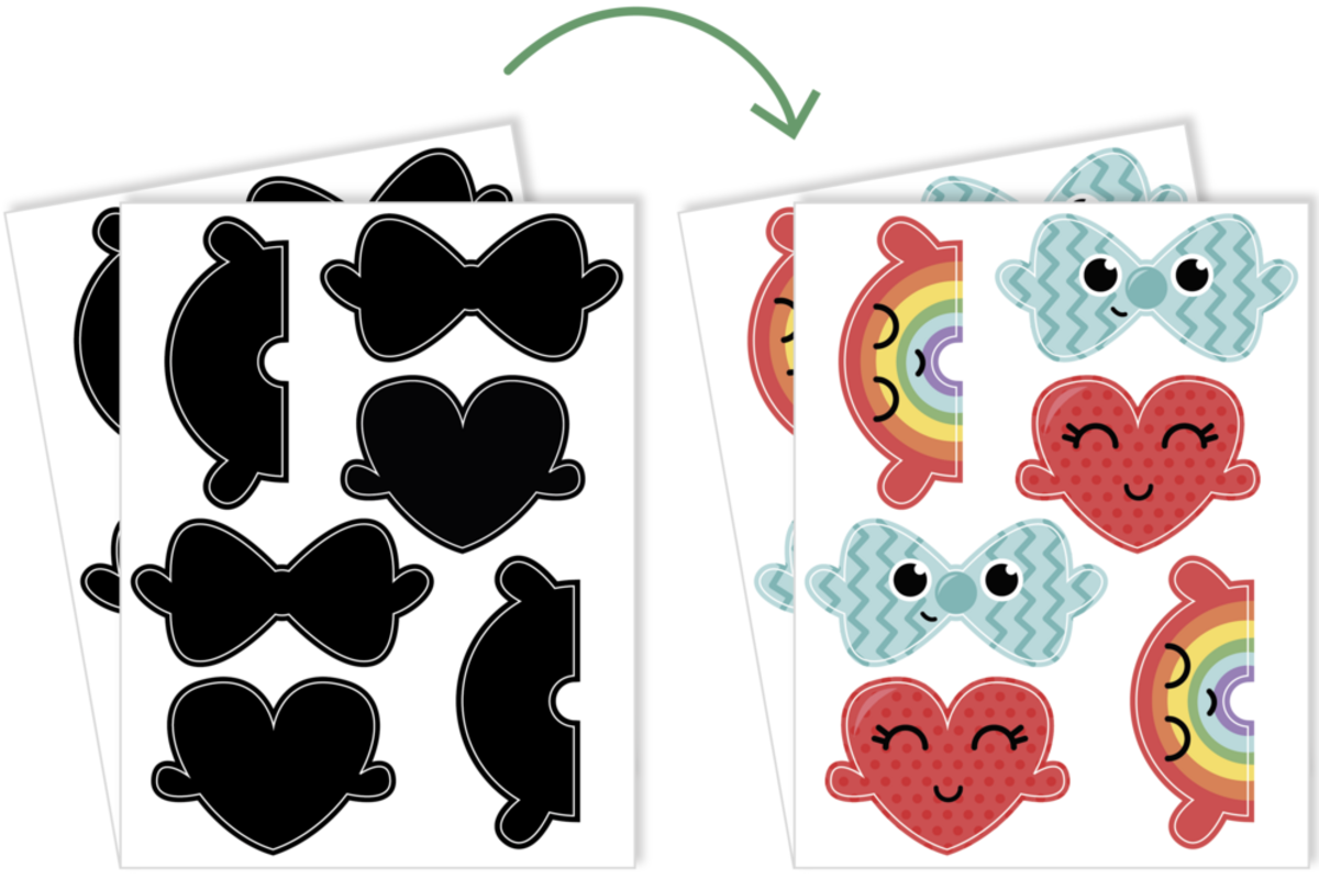 Stickers hittegevoelig 7,5 cm, 12 stuks