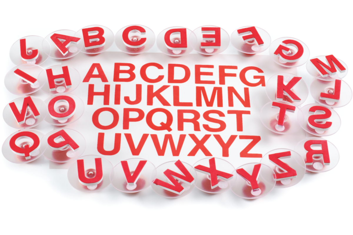 Stempelset hoofdletters 75 mm alfabet, 26 stuks