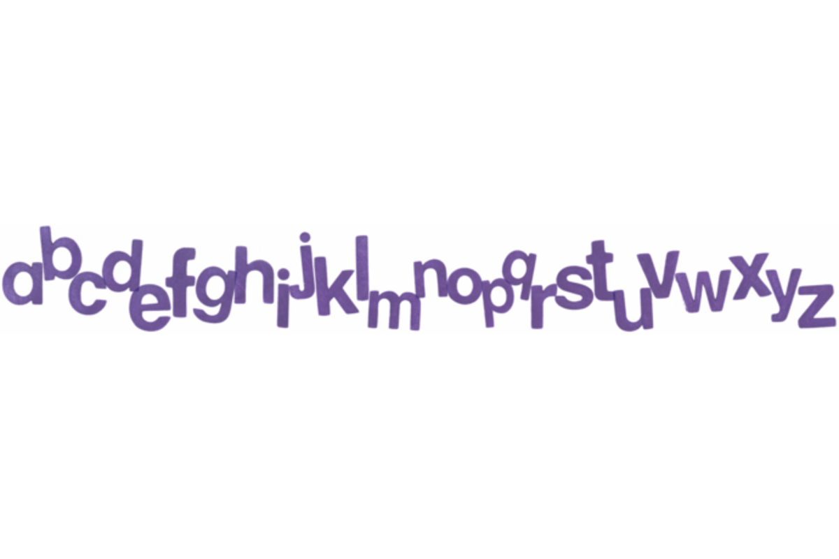 Stempelset kleine letters 75 mm alfabet, 26 stuks