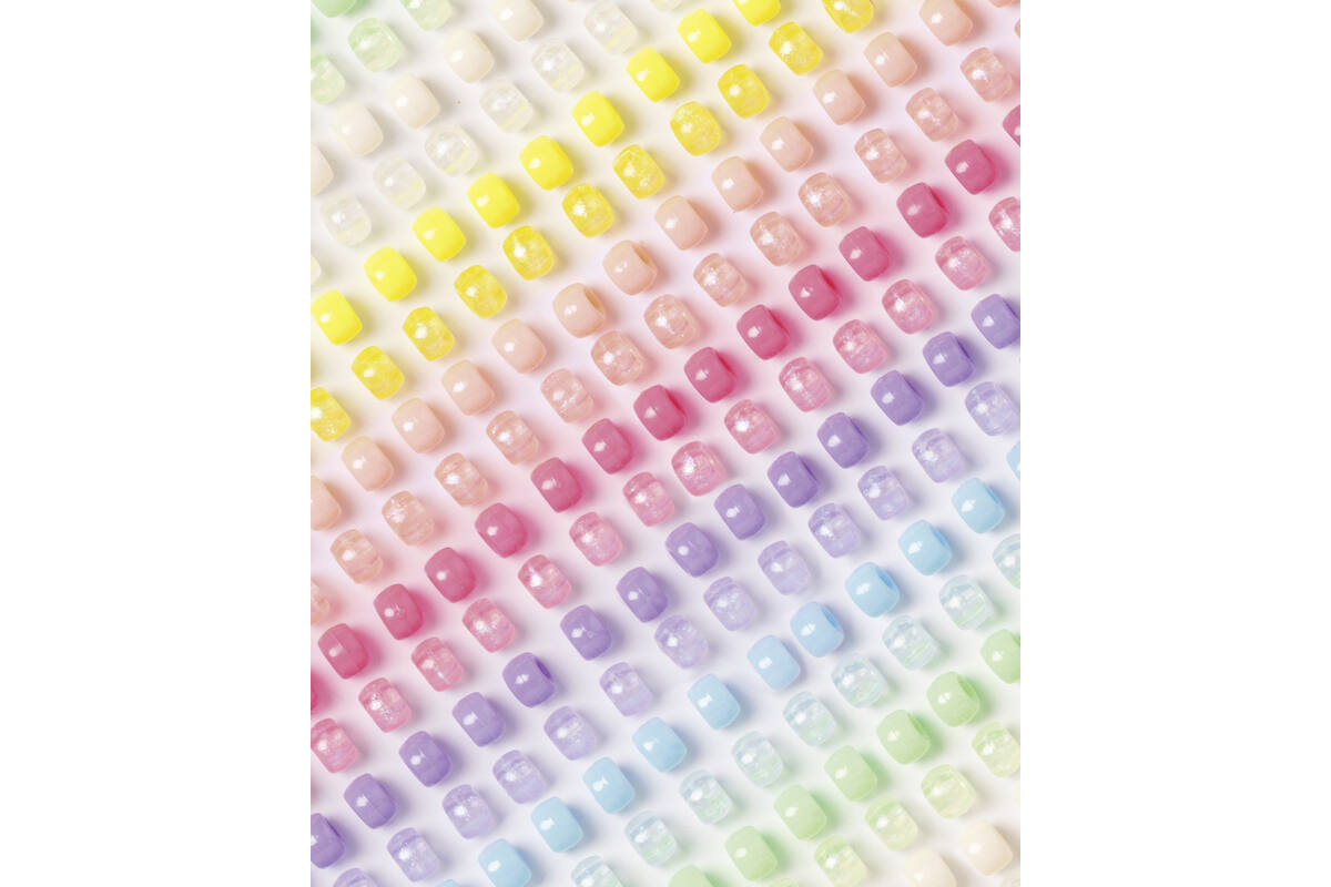 Crea-box kralen 9 mm pastel assortie, 500 gram