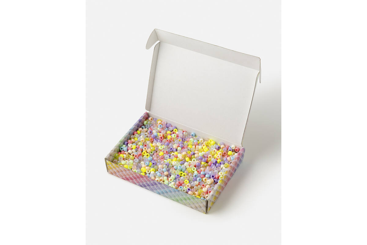 Crea-box kralen 9 mm pastel assortie, 500 gram