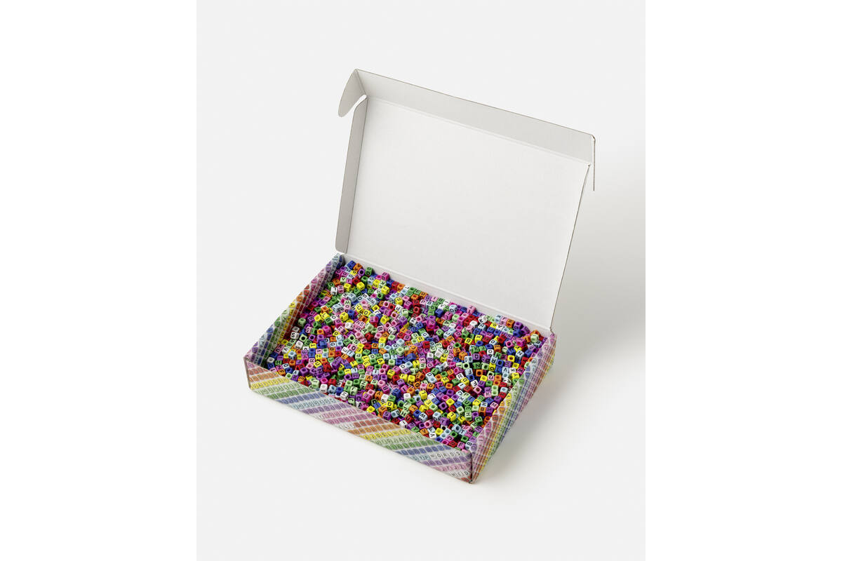 Crea-box letterkralen 5 mm assorti, 3300 stuks