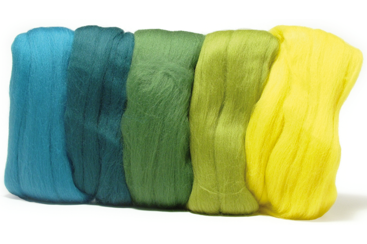Viltwol 5 x 10 gr. groentinten