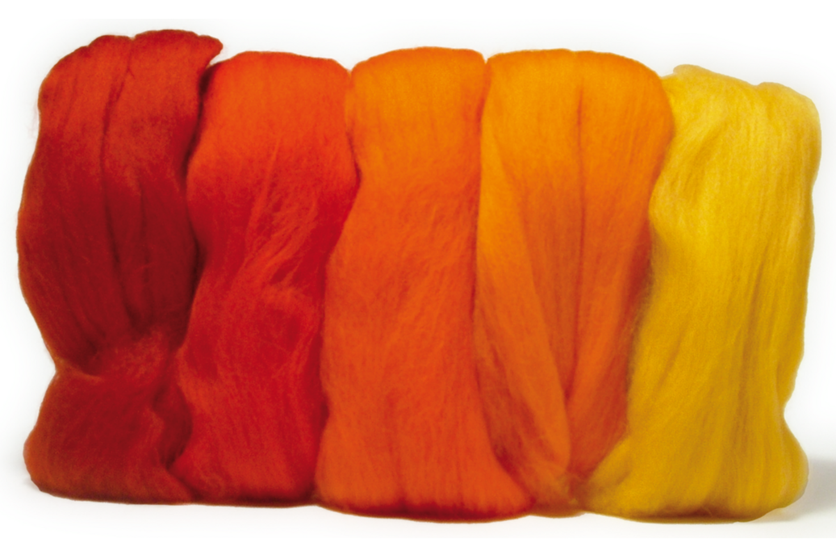 Viltwol 5 x 10 gr. oranjetinten