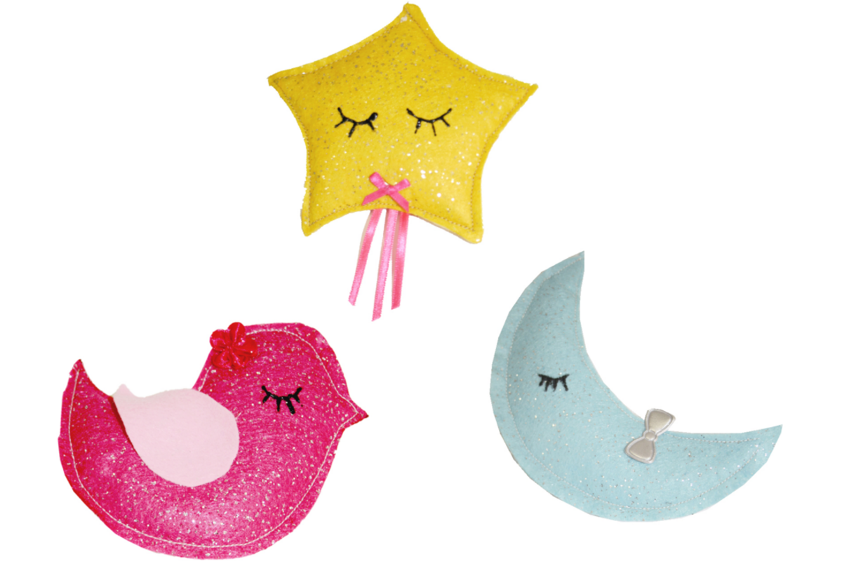Vilt bio-glitter assorti 20 x 30 cm, 10 stuks