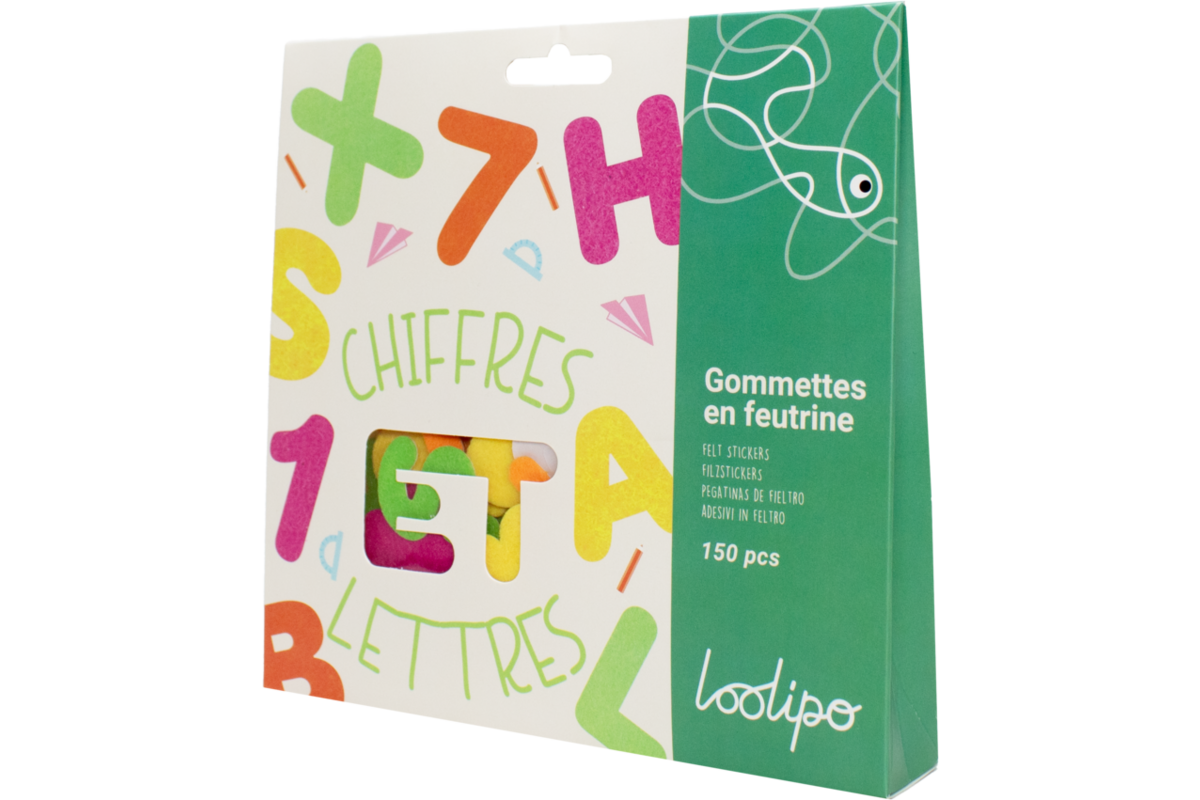 Vilt nummers en letters zelfklevend 3-5 cm, 150 stuks