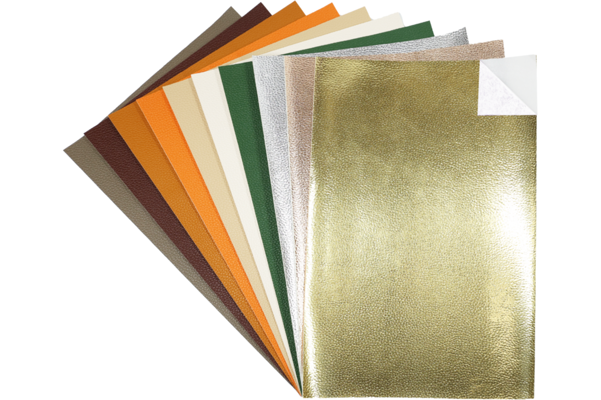Kunstleer zelfklevend 20 x 30 cm oceaan assorti, 10 stuks