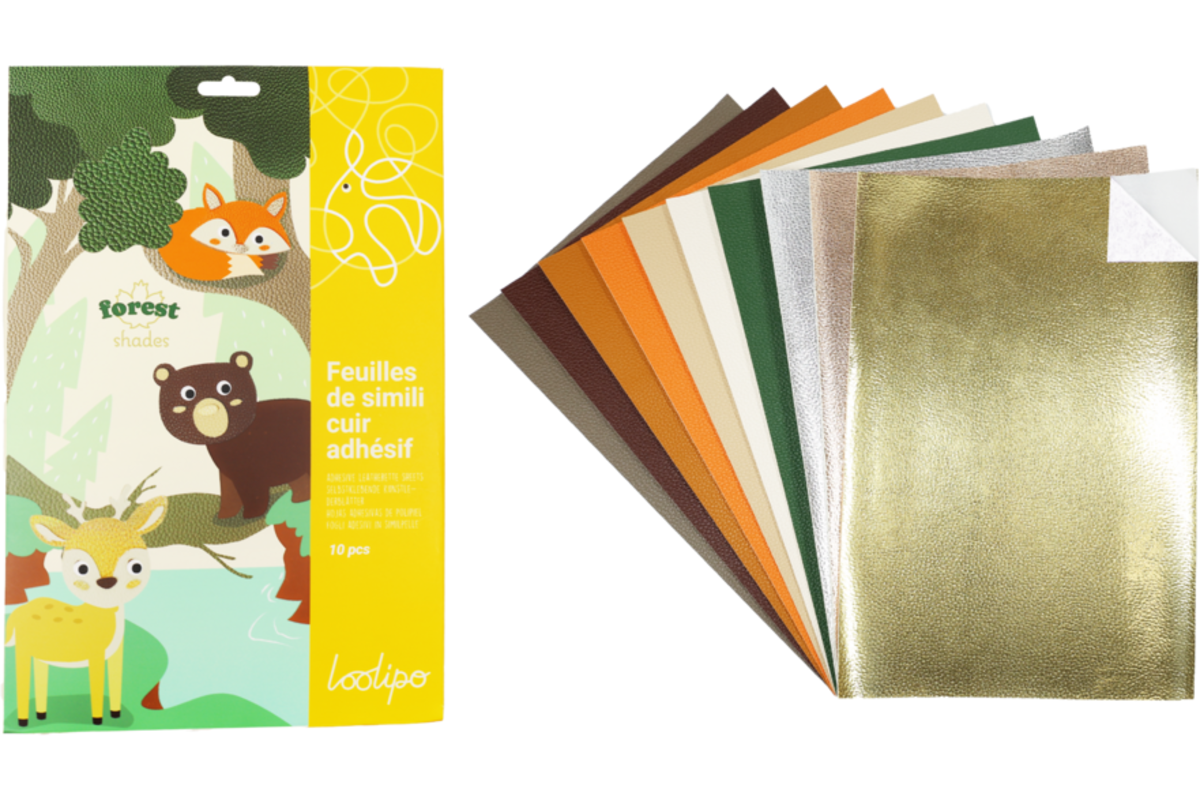 Kunstleer zelfklevend 20 x 30 cm oceaan assorti, 10 stuks