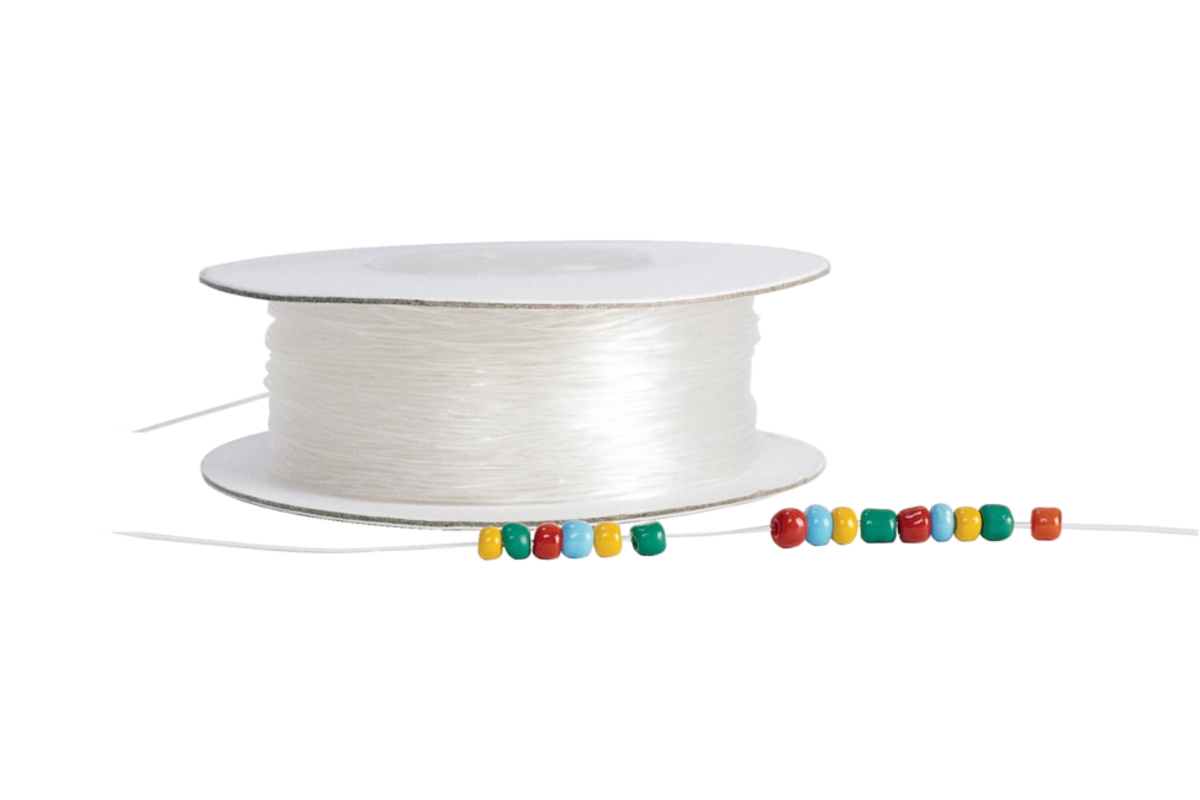 Rijgdraad elastisch kunststof transparant 1 mm, 90 meter