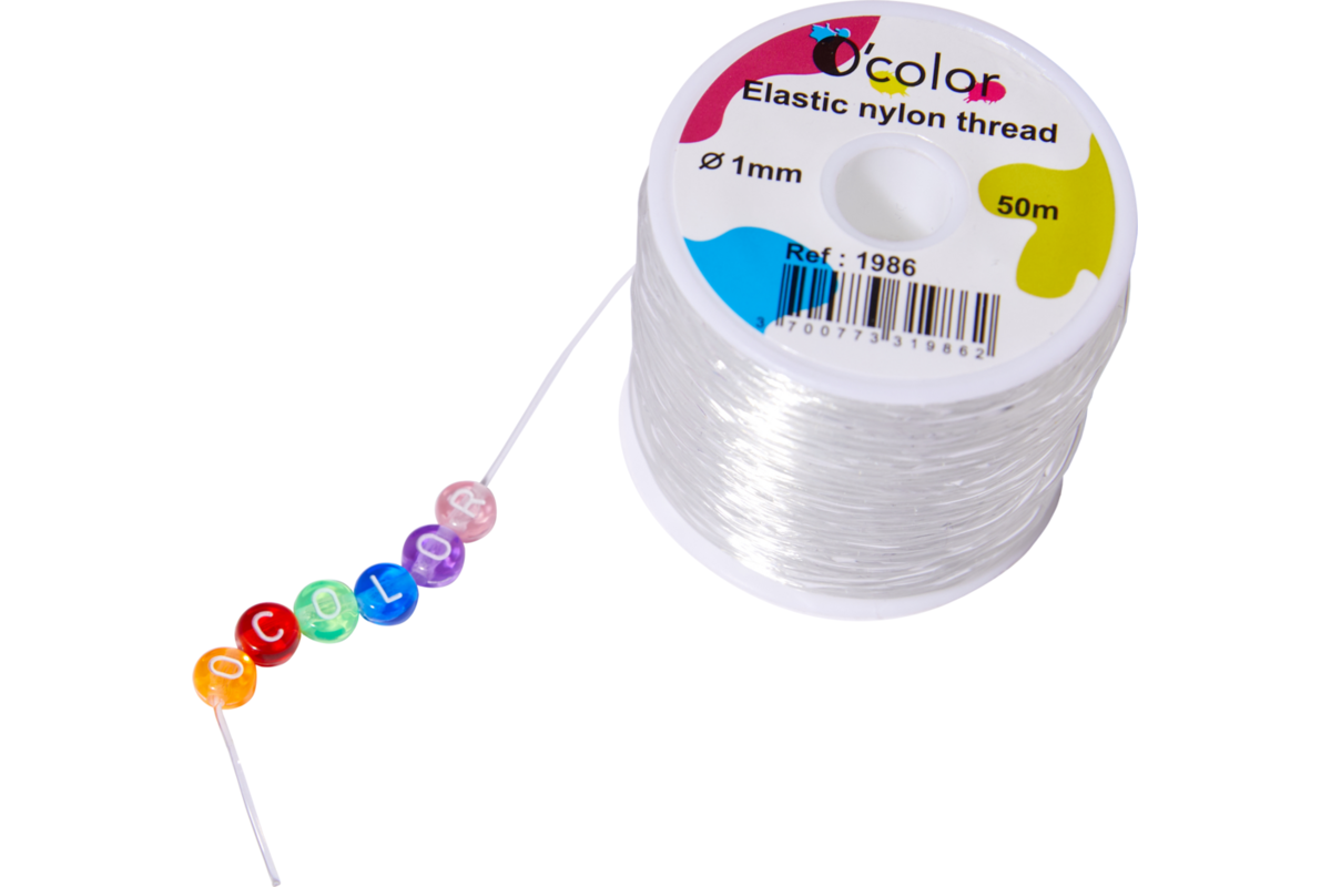 Nylon draad elastisch 1 mm, 50 m