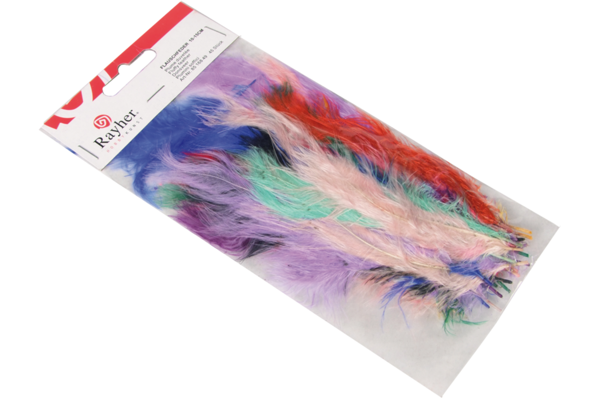 Veren gekleurd ass., 10 tot 15 cm lang, 45 stuks