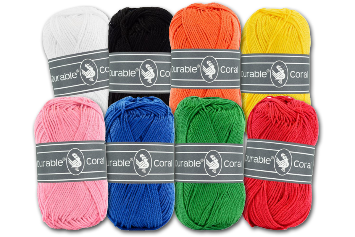 Breigaren katoen 50 gram assorti, 8 stuks