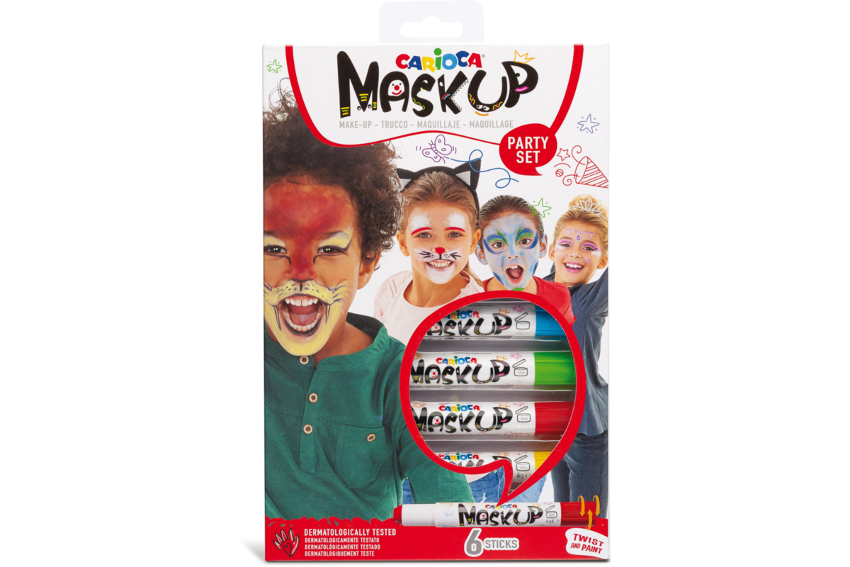 Mask-up schminkstiften Carioca party, 6 stuks