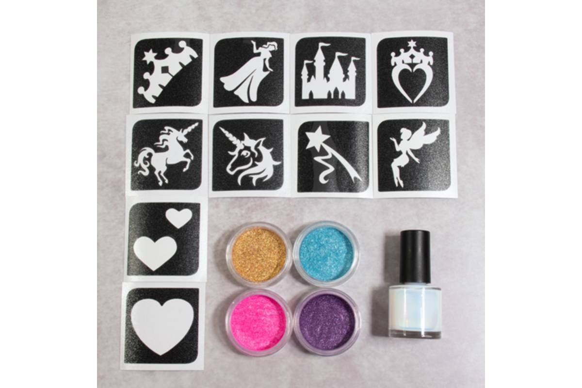 Schmink Prinsess glittertattoo set