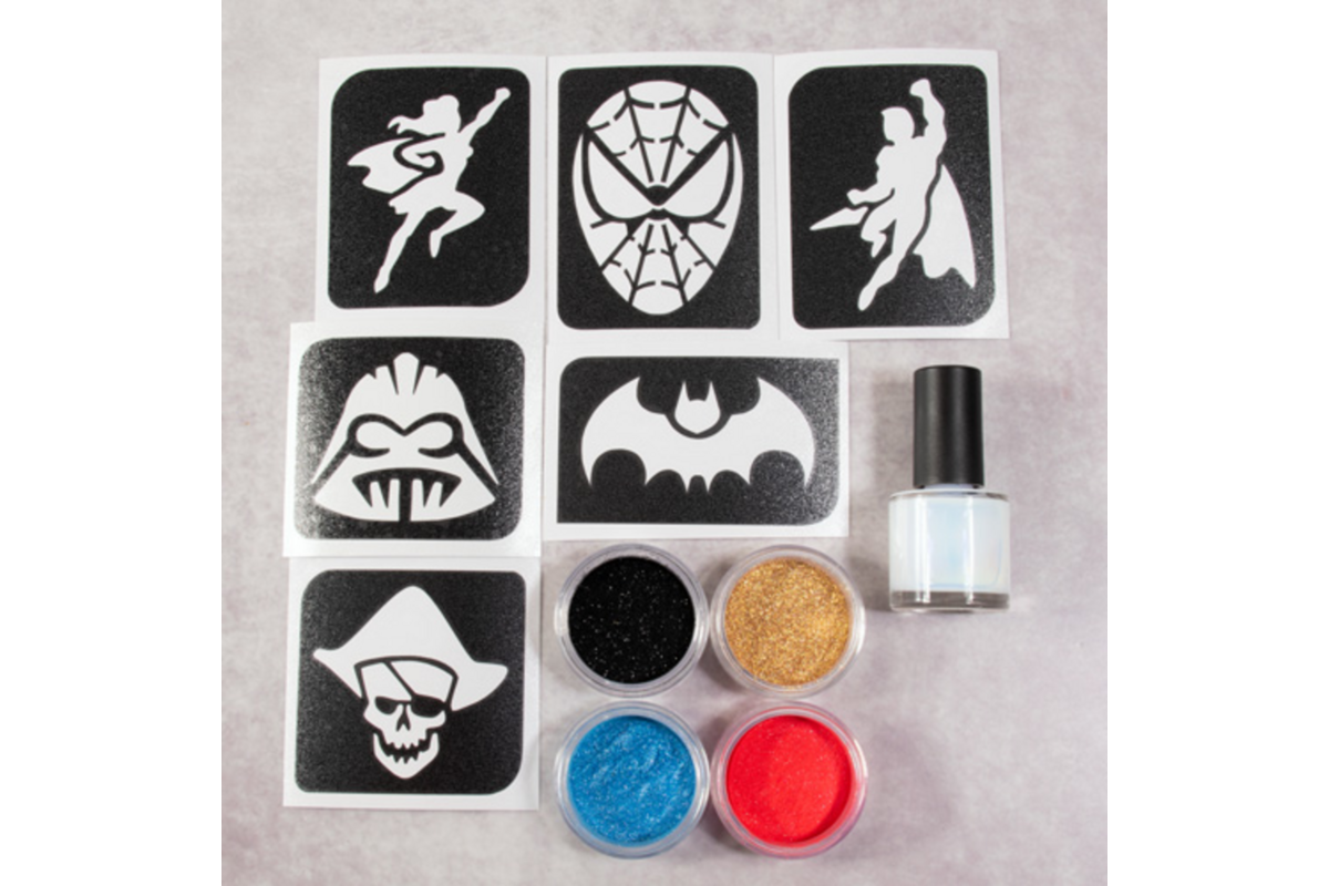 Schmink Hero glittertattoo set