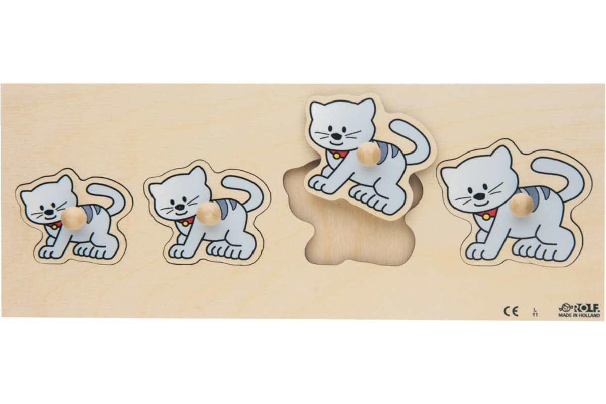 Rolf Puzzels - Inlegplank klein-groot kat