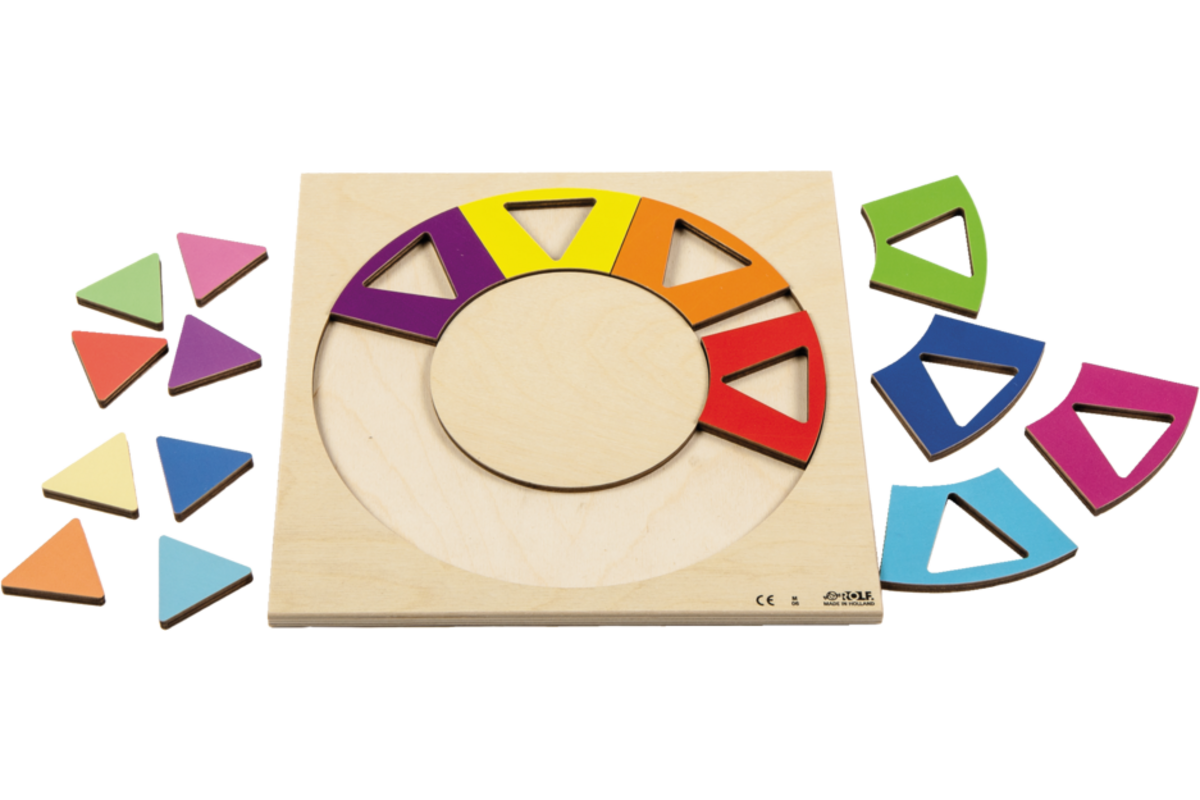 Rolf Puzzels - Reliëfpuzzel ontdek de kleur en vorm - regenboogkring - 16 stukjes