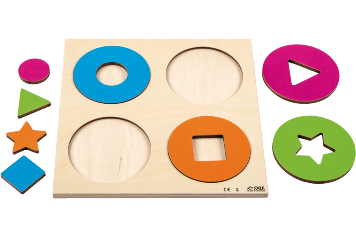 Rolf Puzzels - Reliëfpuzzel ontdek de kleur en vorm - cirkels en vormen - 8 stukjes